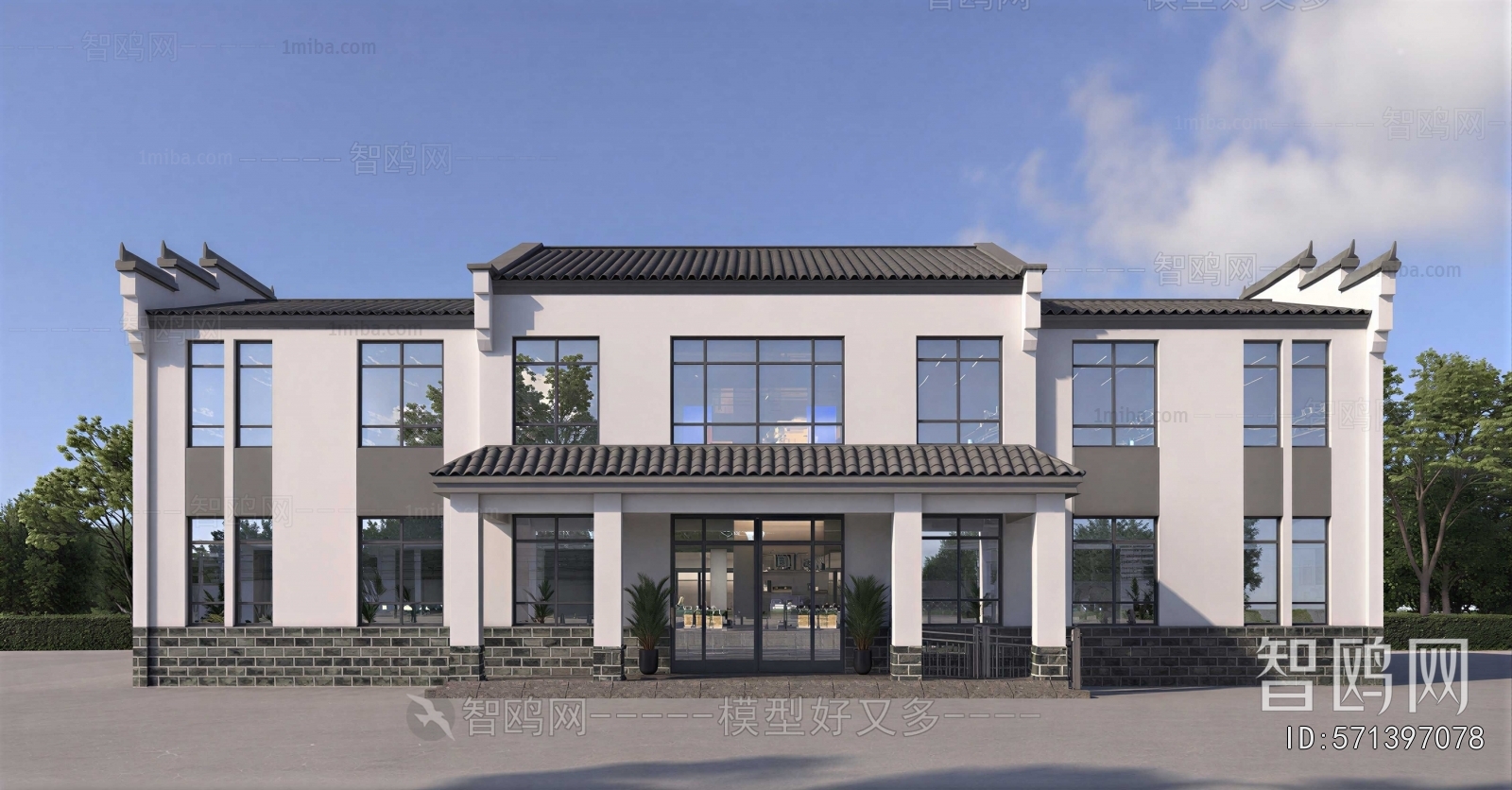 New Chinese Style Building Appearance