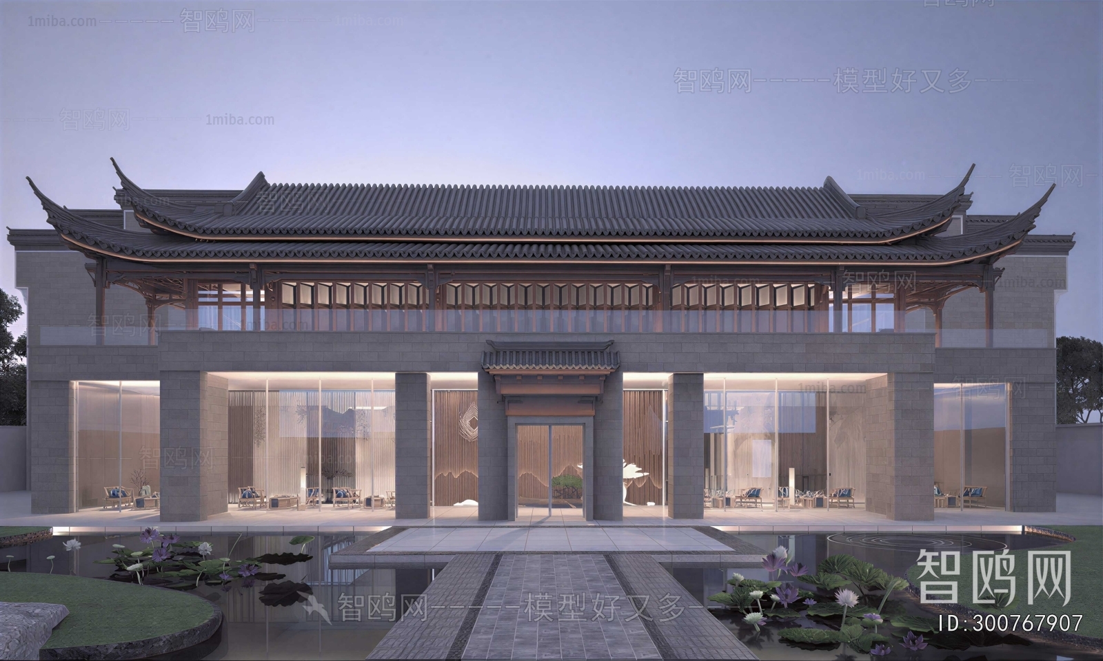 New Chinese Style Appearance Of Commercial Building