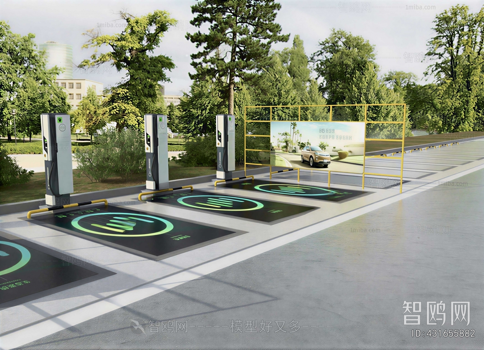 Modern Outdoor Parking Lot