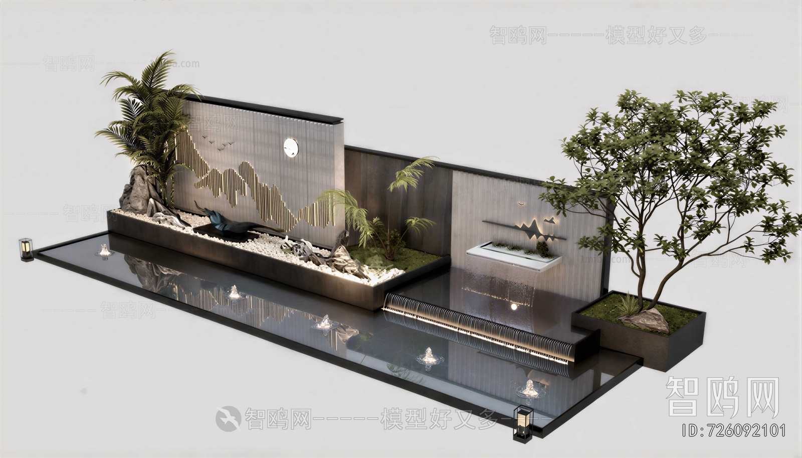 New Chinese Style Rockery Waterscape
