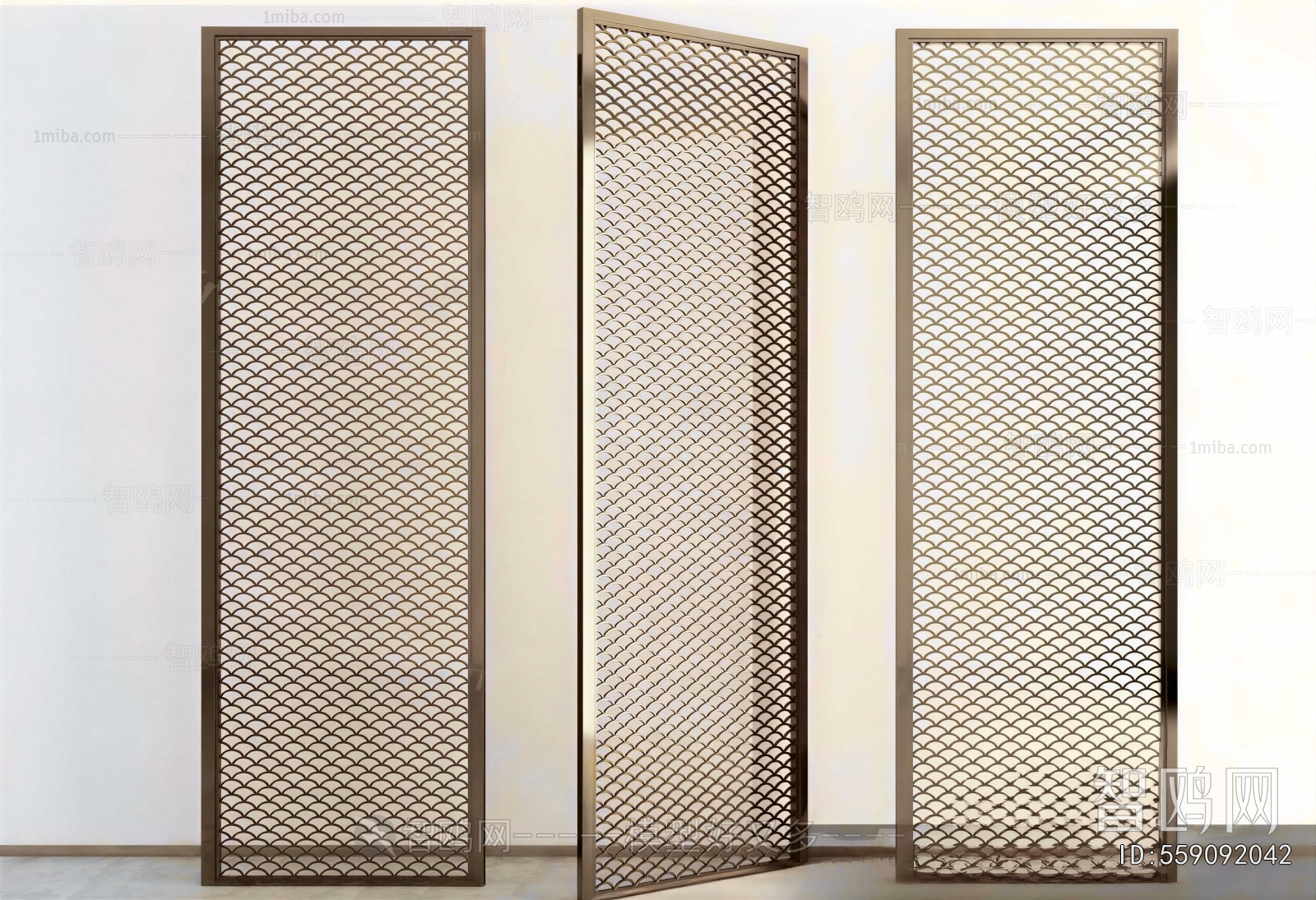 New Chinese Style Metal Screen Partition