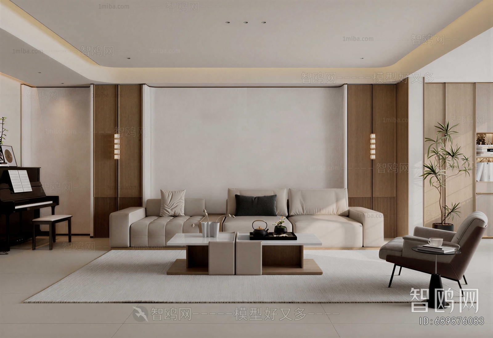 New Chinese Style A Living Room