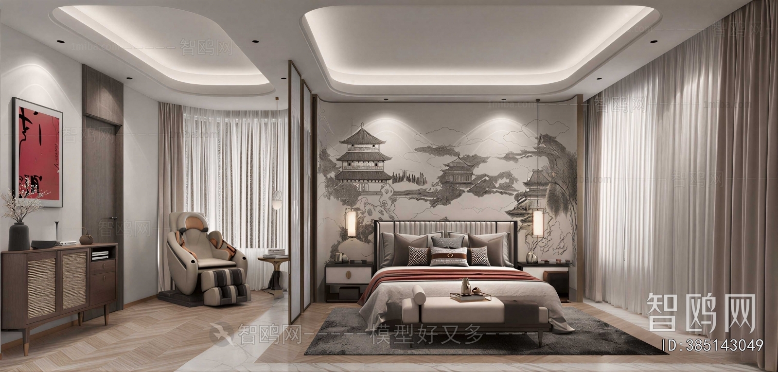 New Chinese Style Bedroom