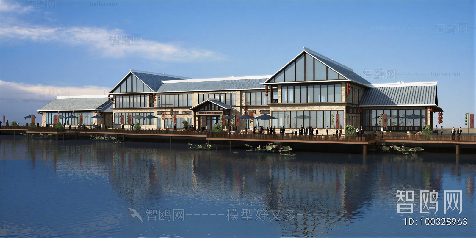 New Chinese Style Appearance Of Commercial Building