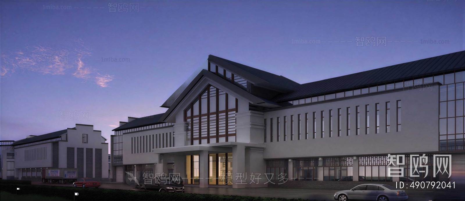 New Chinese Style Appearance Of Commercial Building