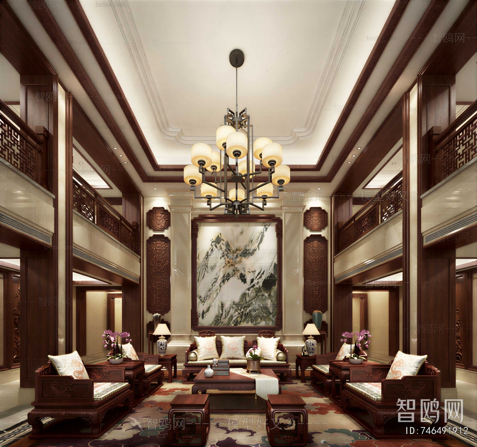New Chinese Style A Living Room