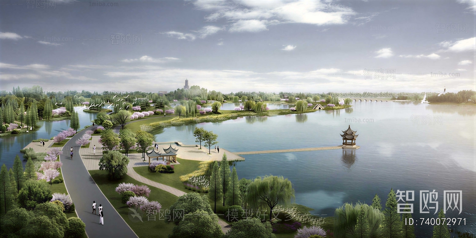 New Chinese Style Park Landscape