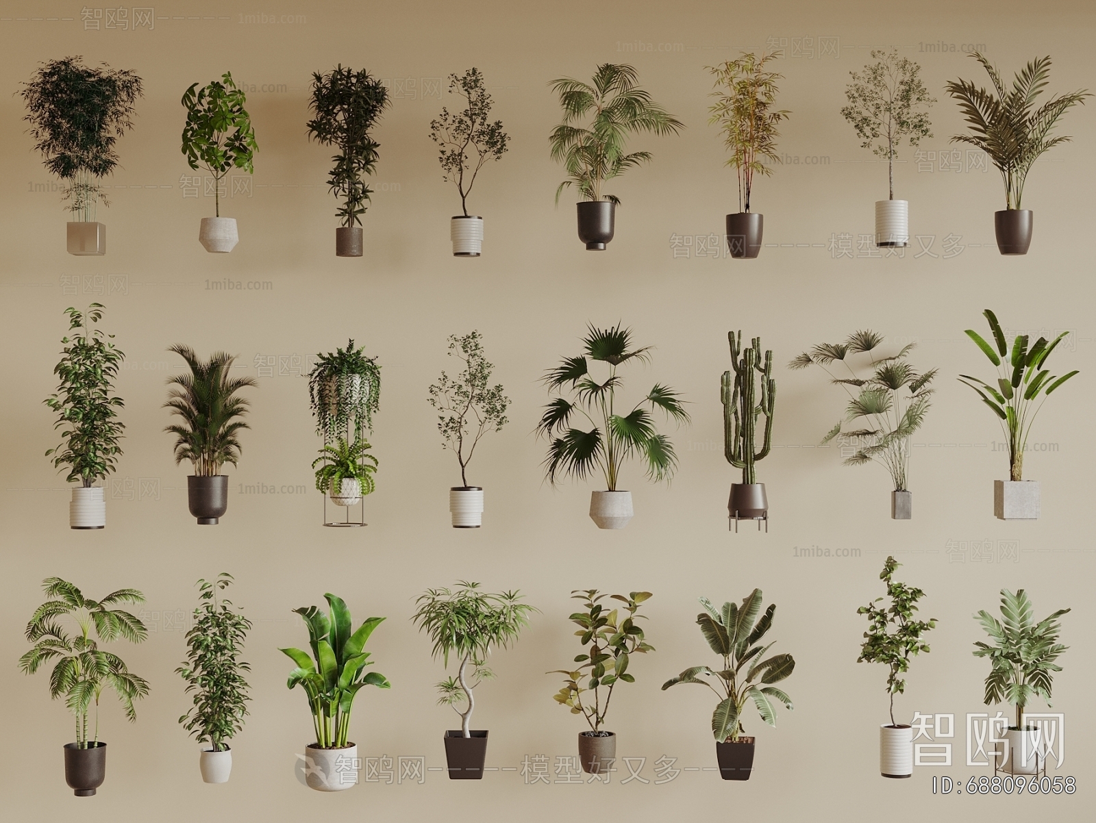 Modern Ground Green Plant Potted Plants