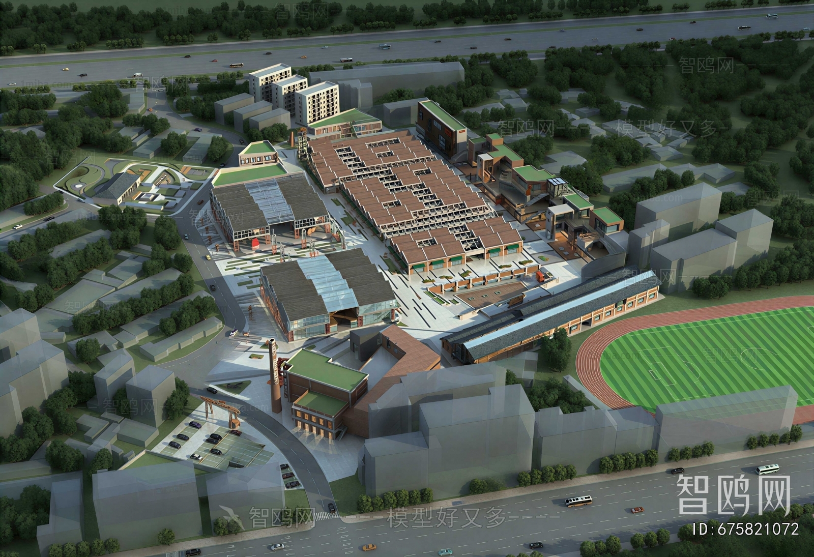 Modern Architectural Bird's-eye View Planning