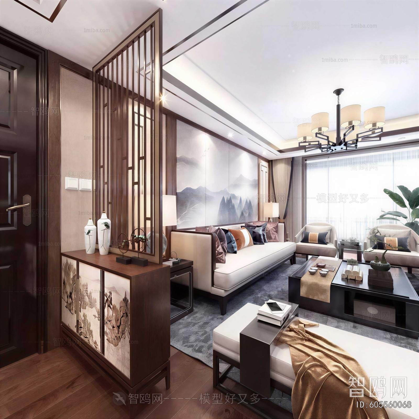 New Chinese Style A Living Room