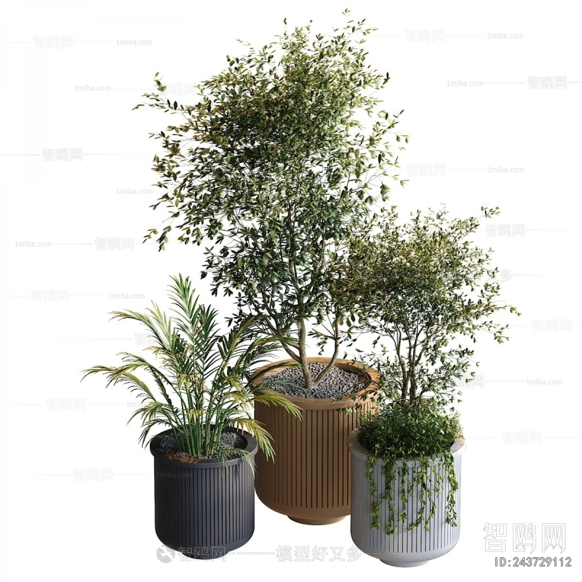 Modern Ground Green Plant Potted Plants