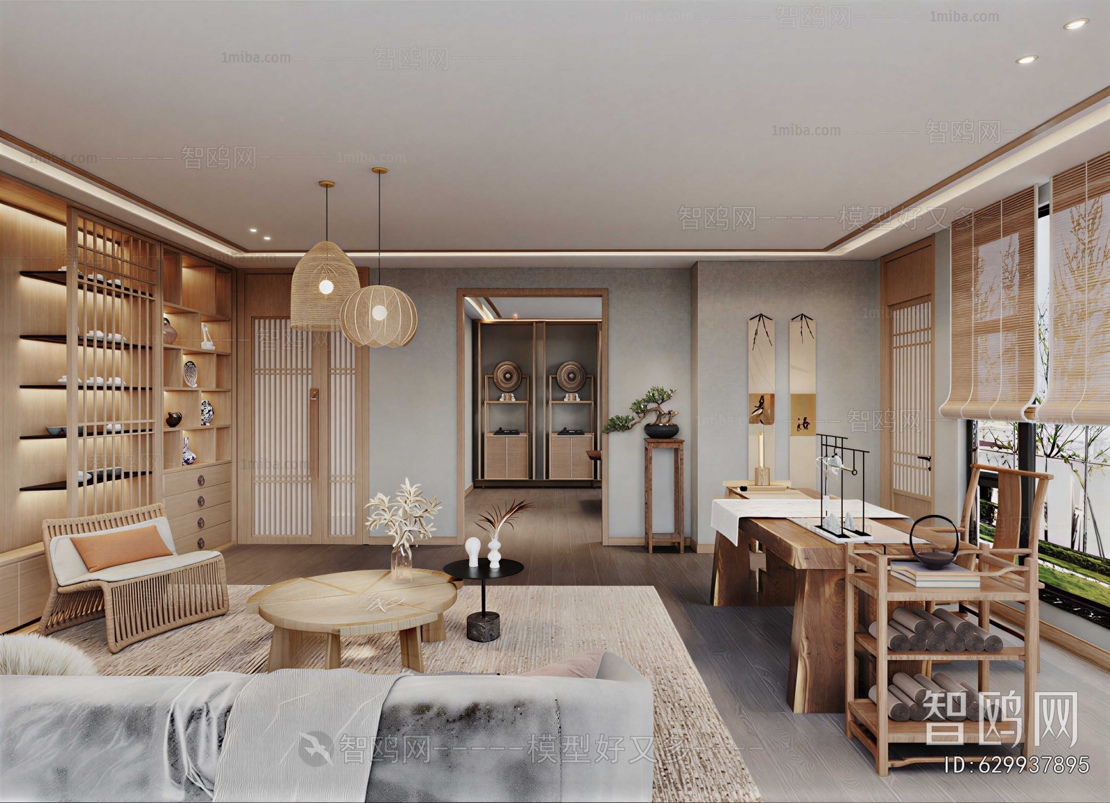 New Chinese Style A Living Room