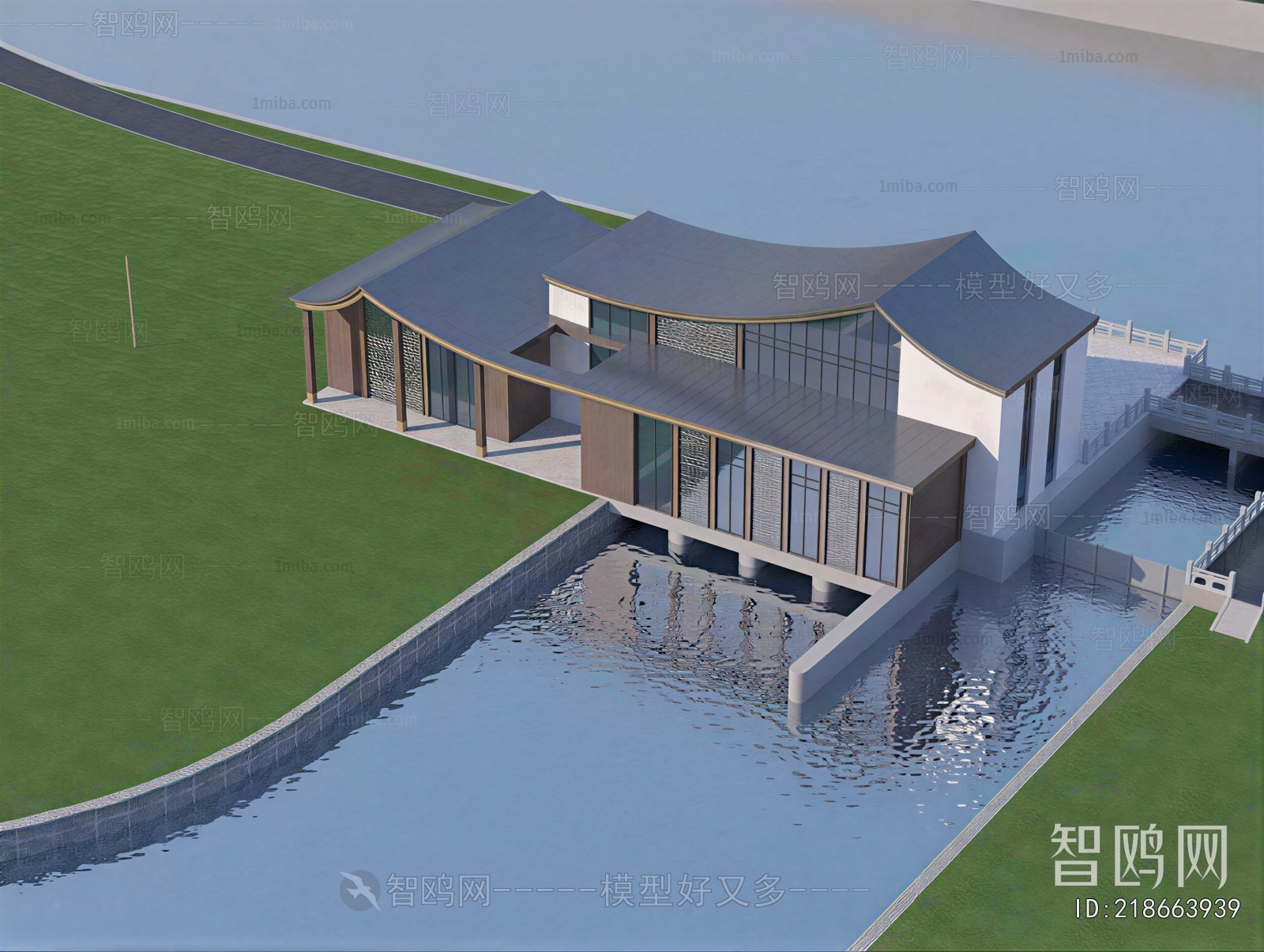 New Chinese Style Appearance Of Commercial Building