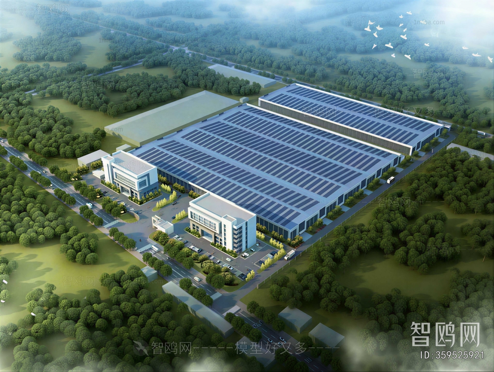Modern Architectural Bird's-eye View Planning