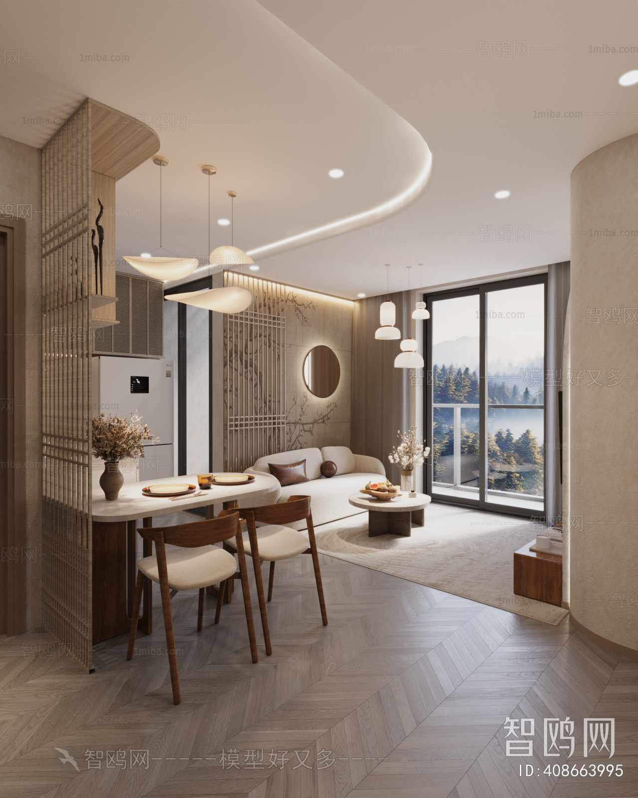 New Chinese Style A Living Room