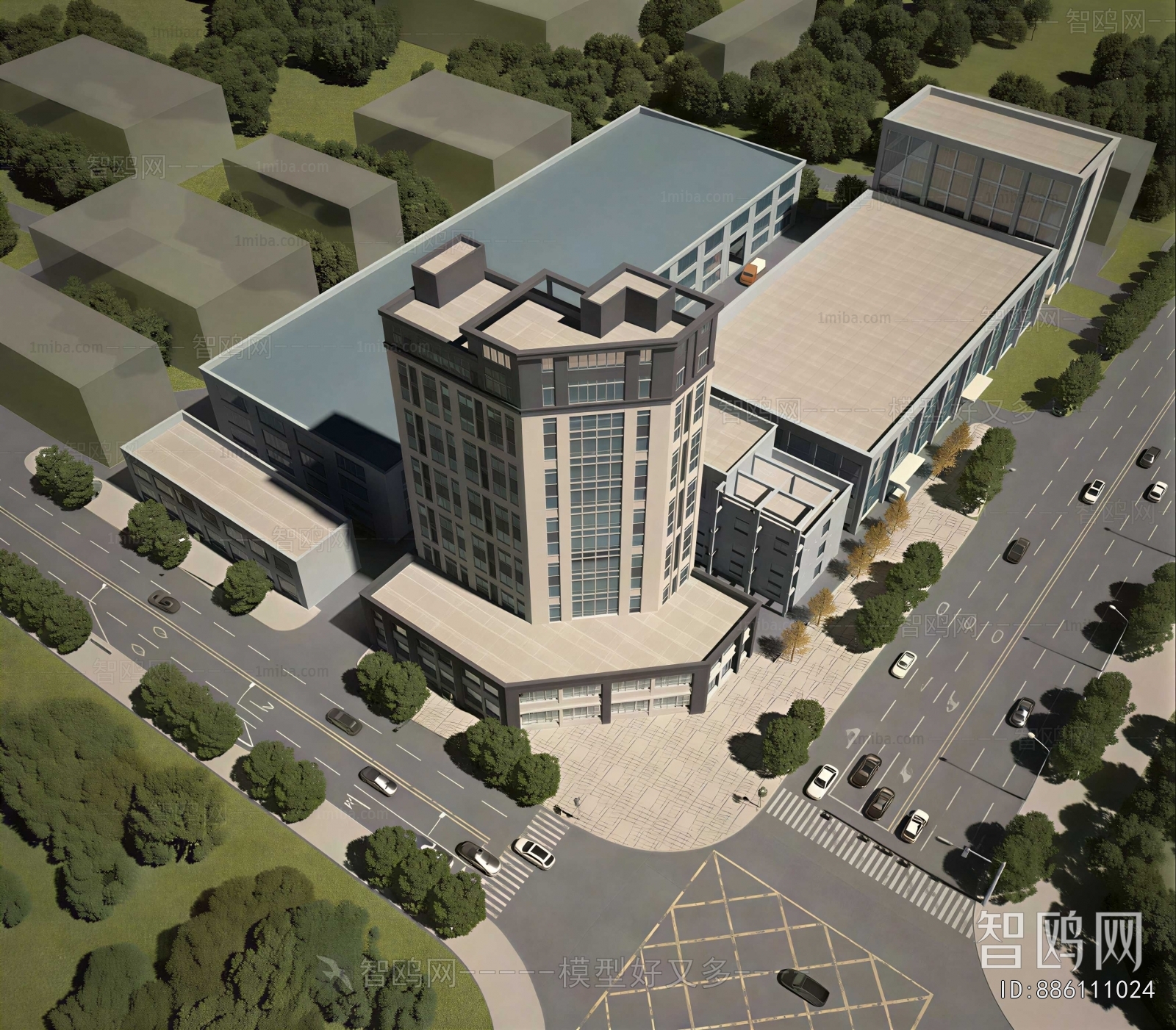 Modern Architectural Bird's-eye View Planning