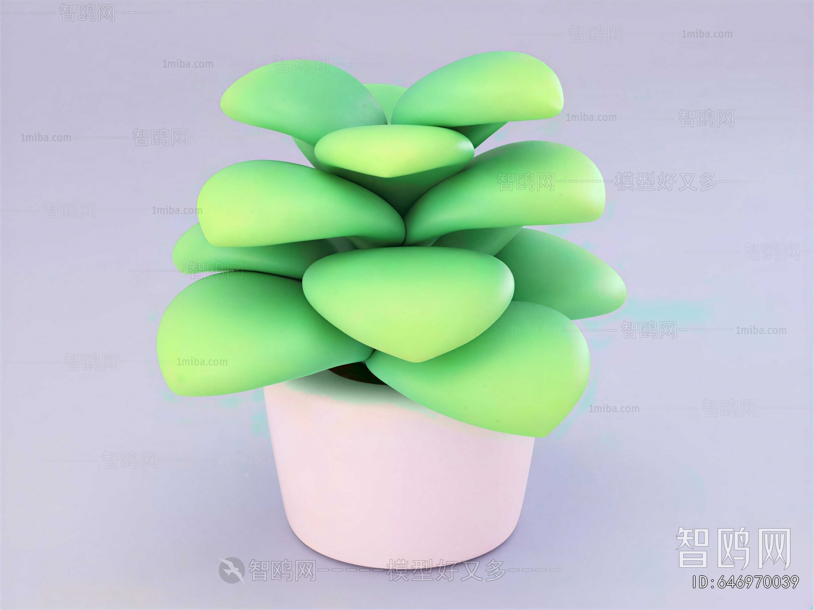 Modern Potted Green Plant