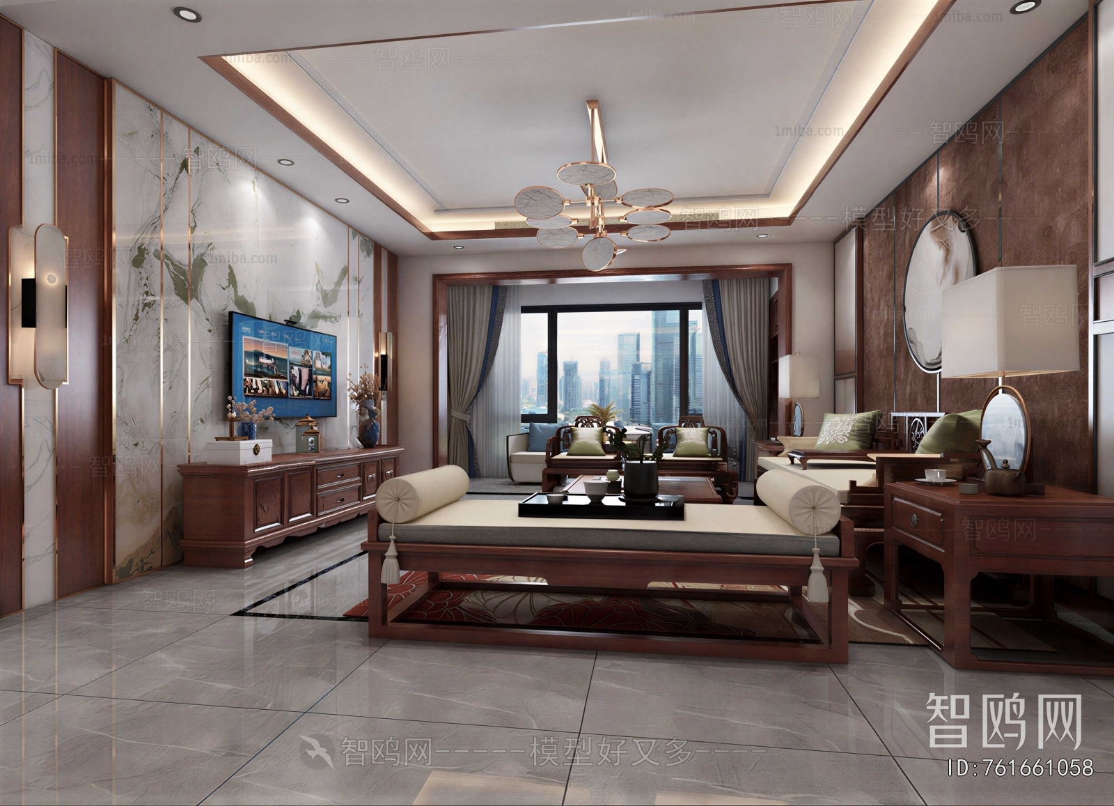 New Chinese Style A Living Room