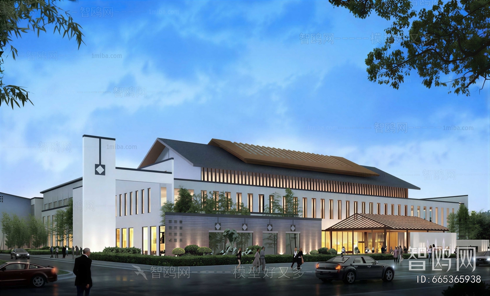 New Chinese Style Appearance Of Commercial Building