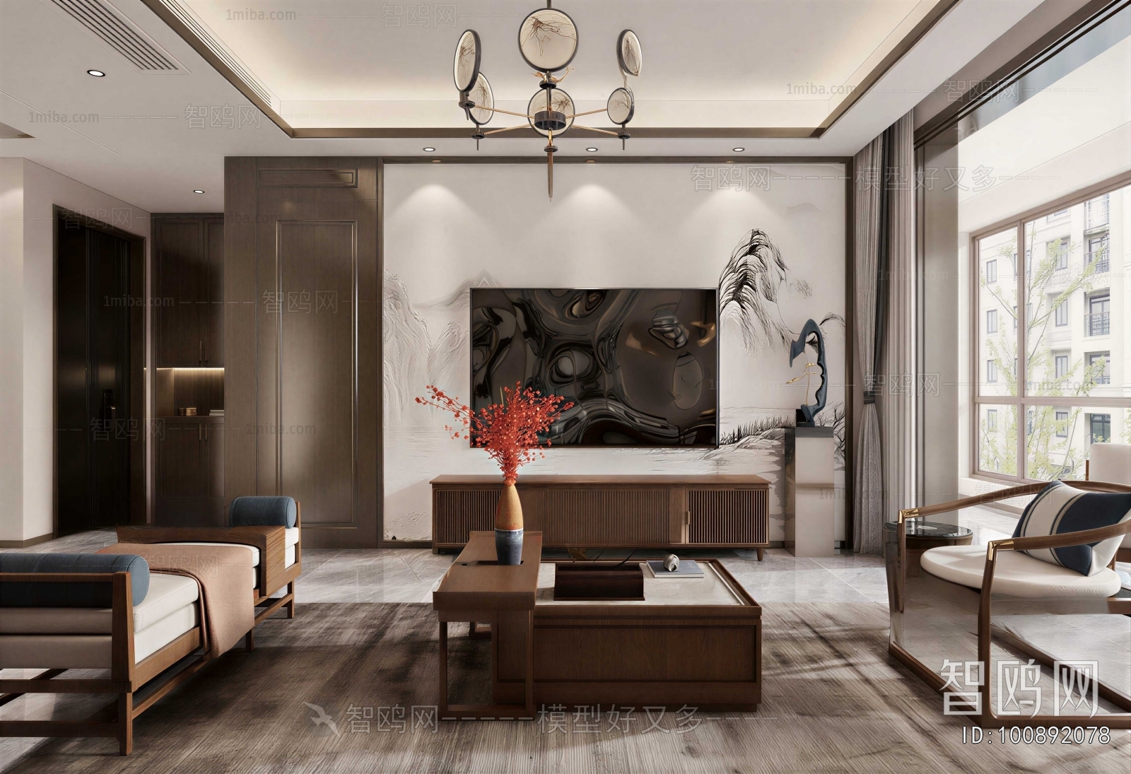 New Chinese Style A Living Room