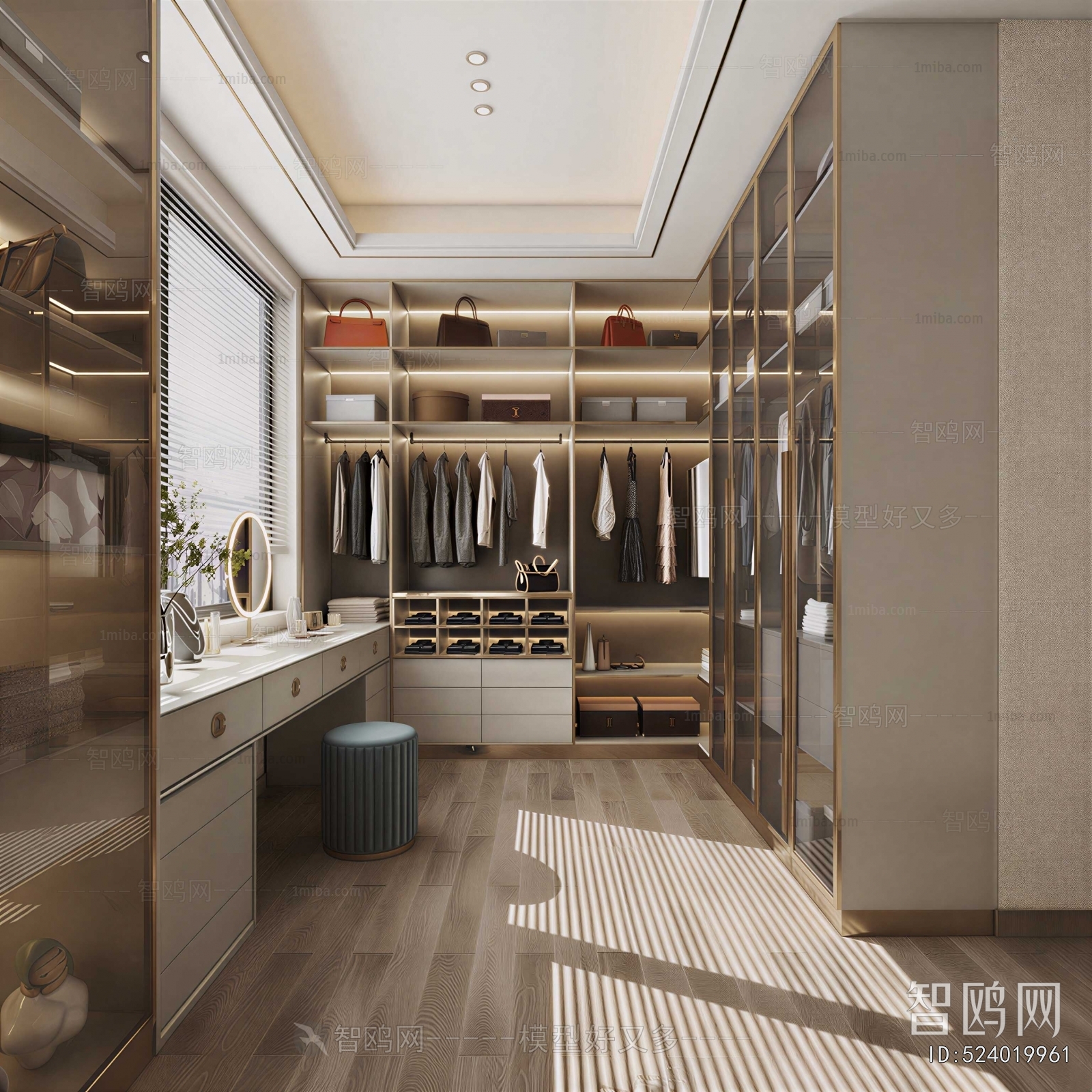 New Chinese Style Clothes Storage Area
