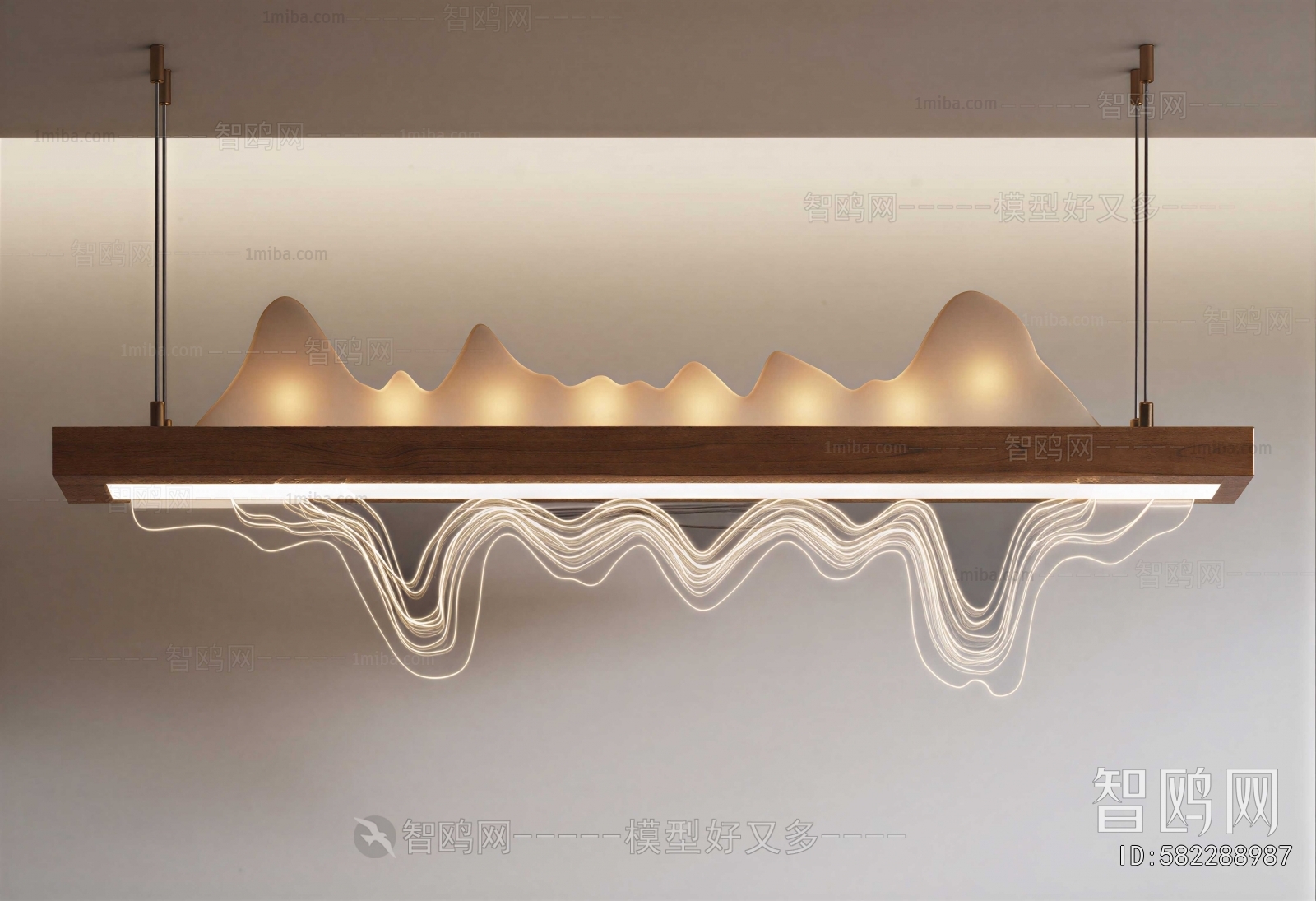 New Chinese Style Long Chandelier