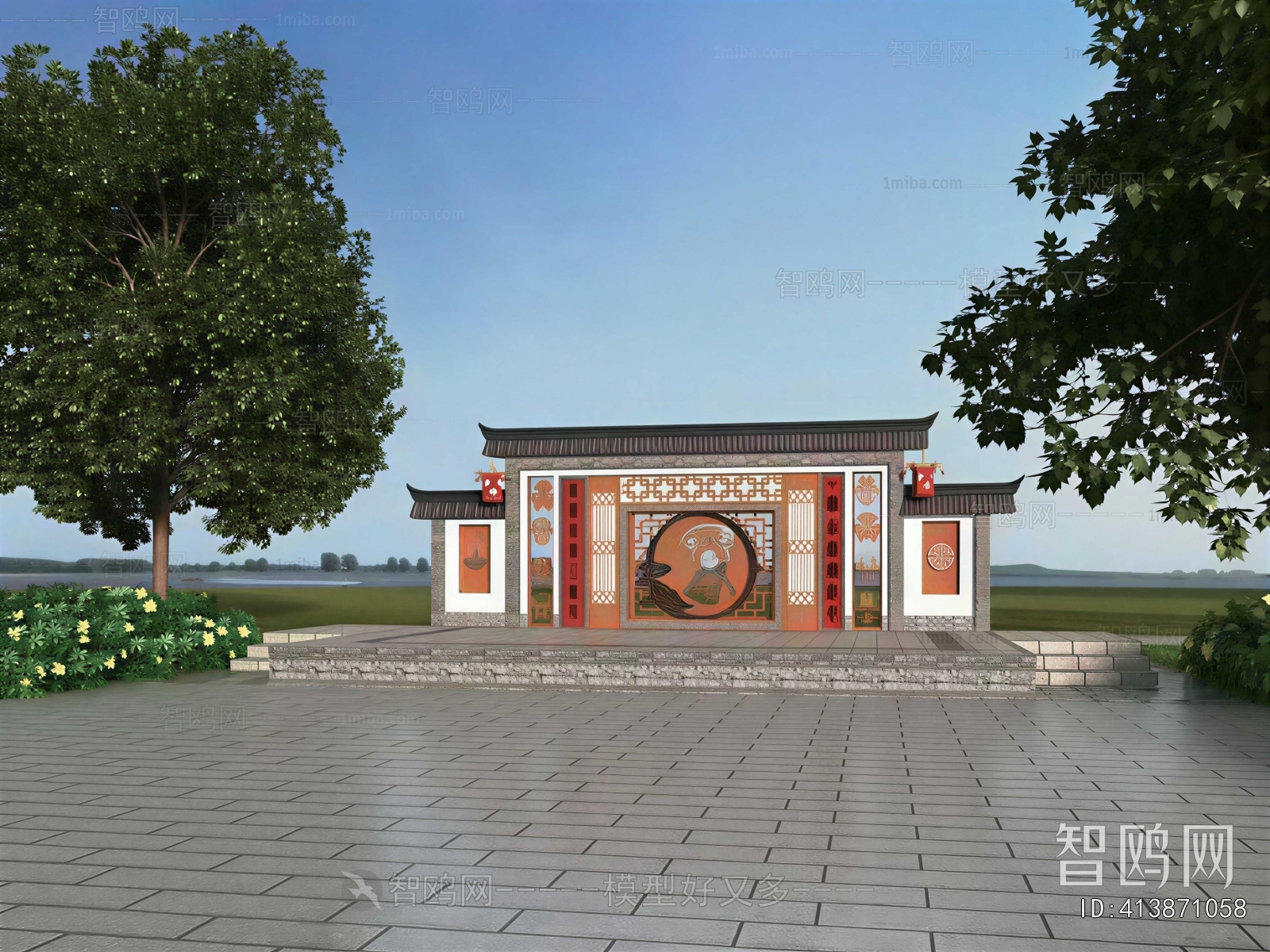 New Chinese Style Sculpture Sketch