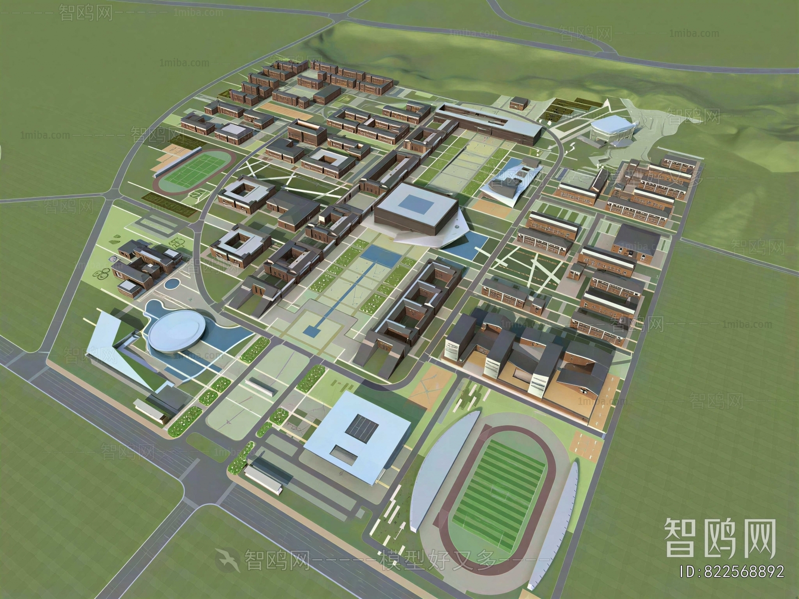Modern Architectural Bird's-eye View Planning