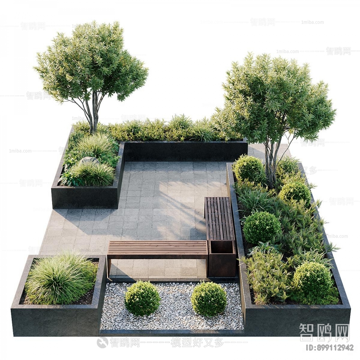 Modern Potted Green Plant