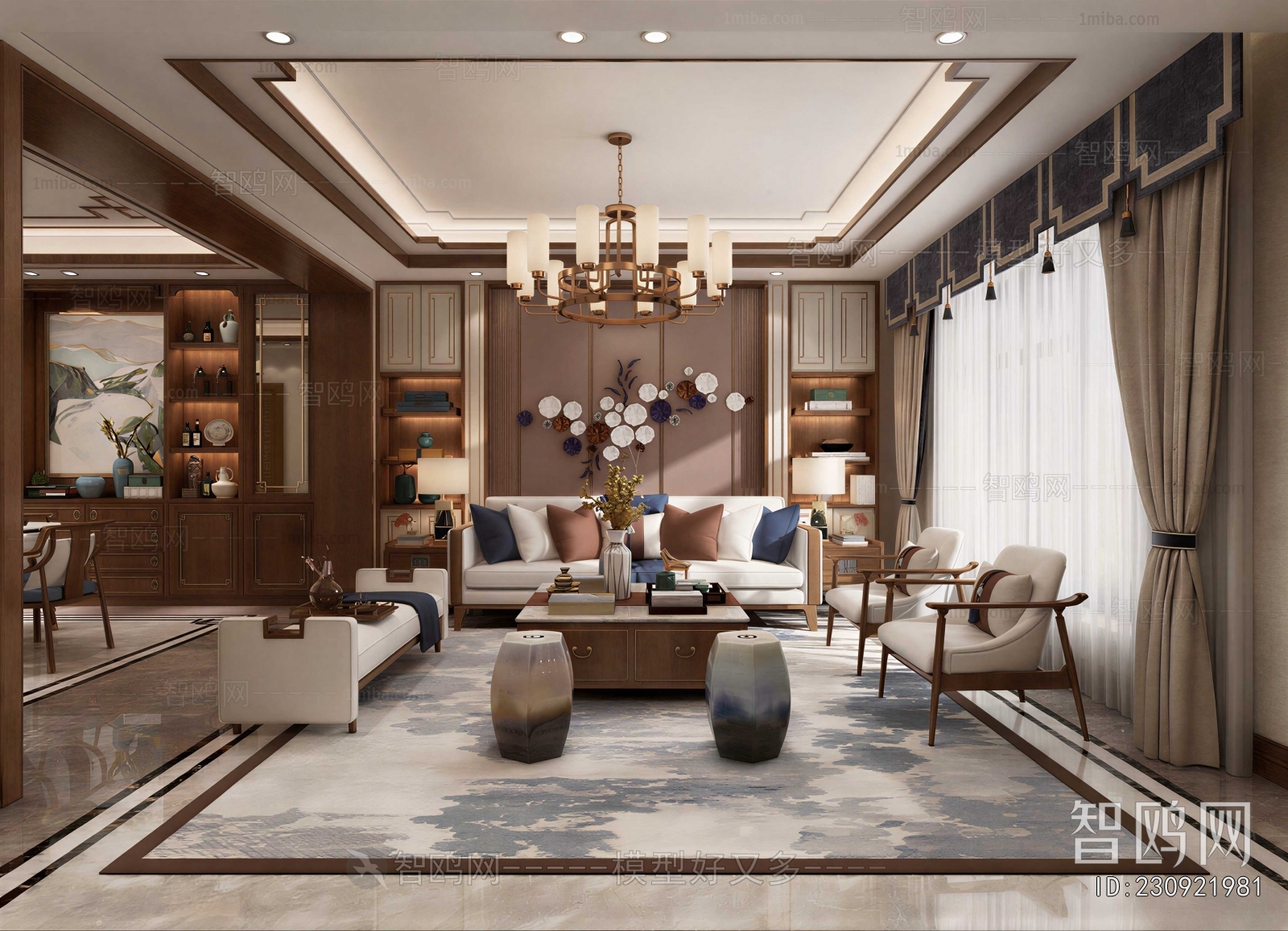 New Chinese Style A Living Room