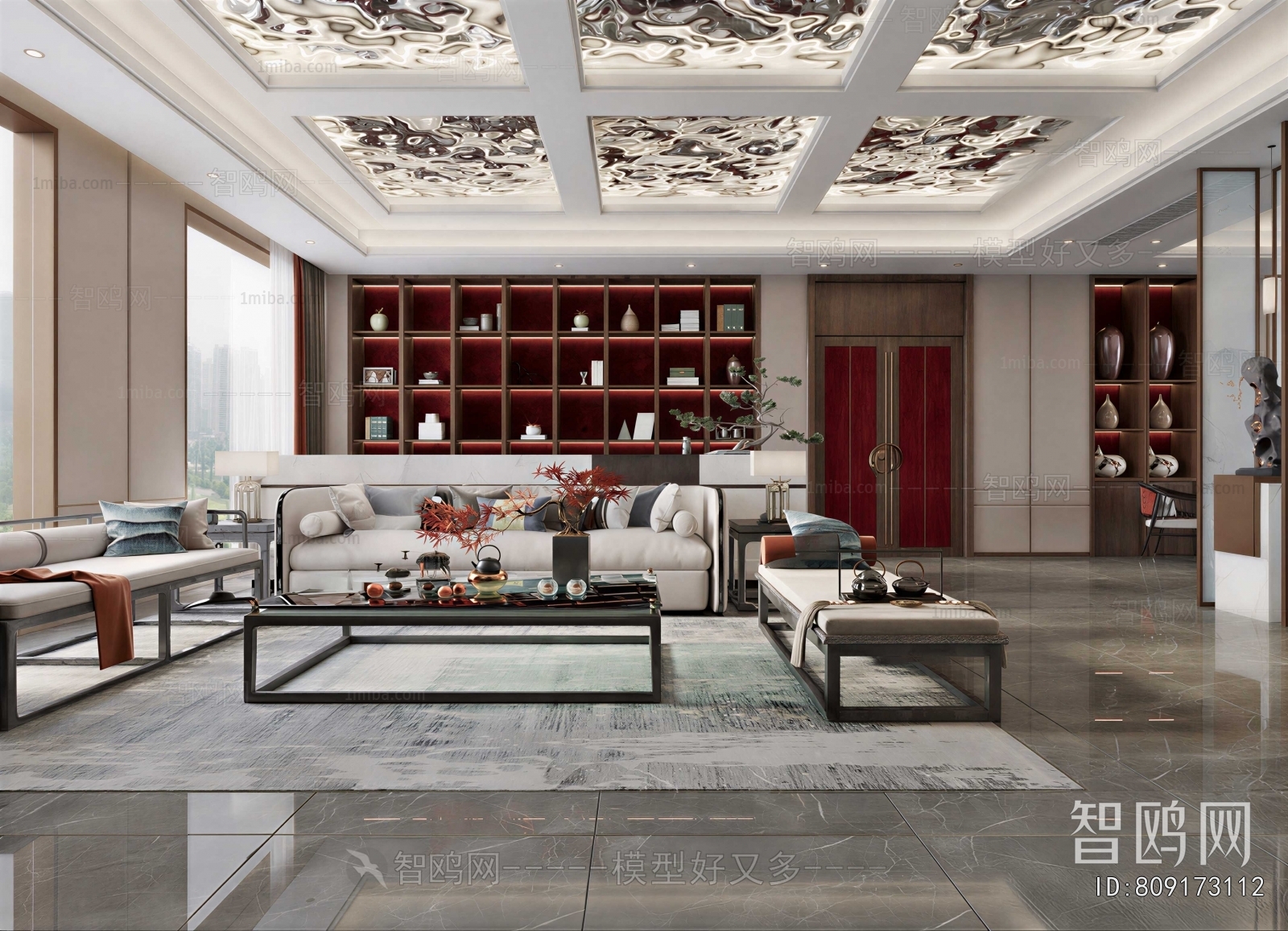 New Chinese Style A Living Room