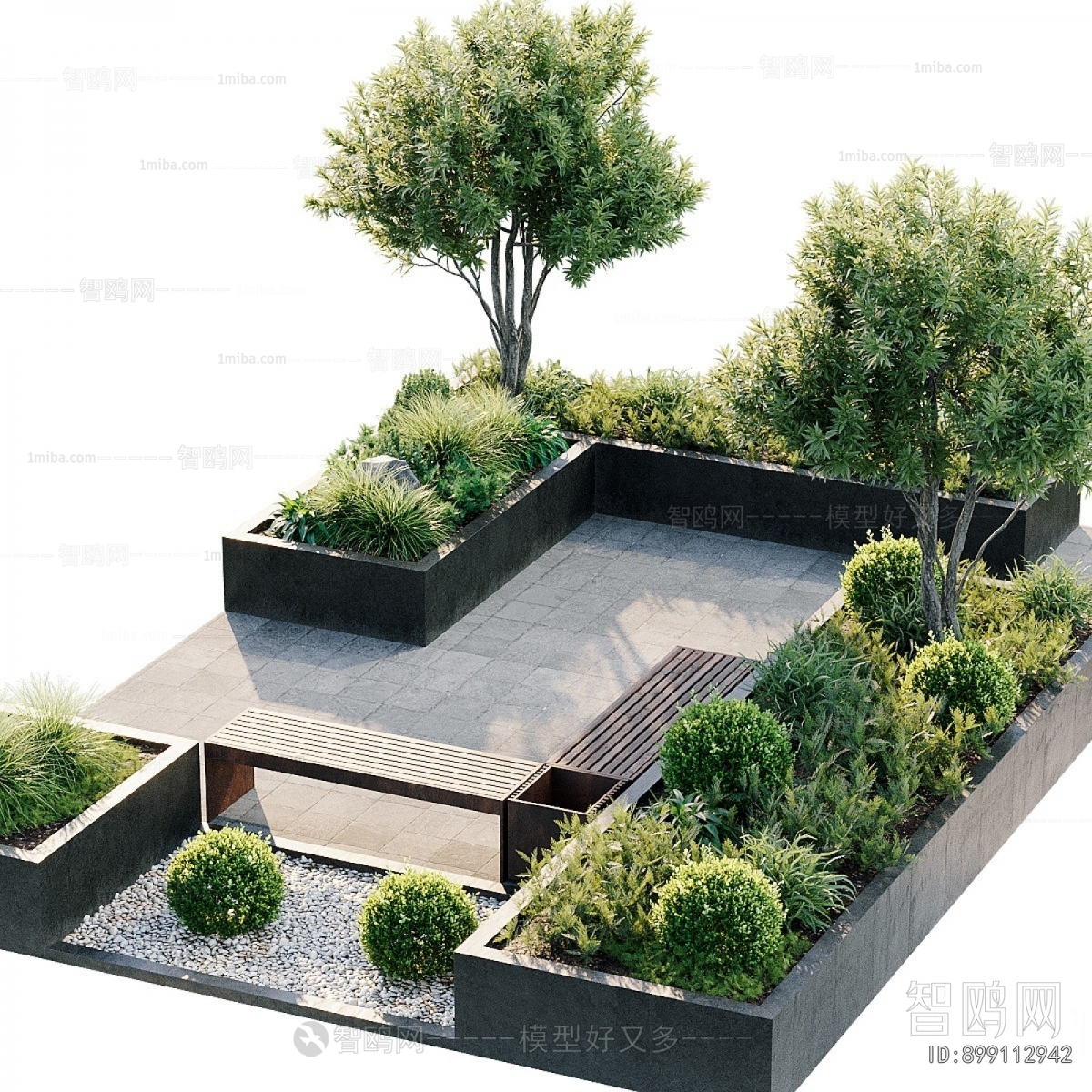 Modern Potted Green Plant