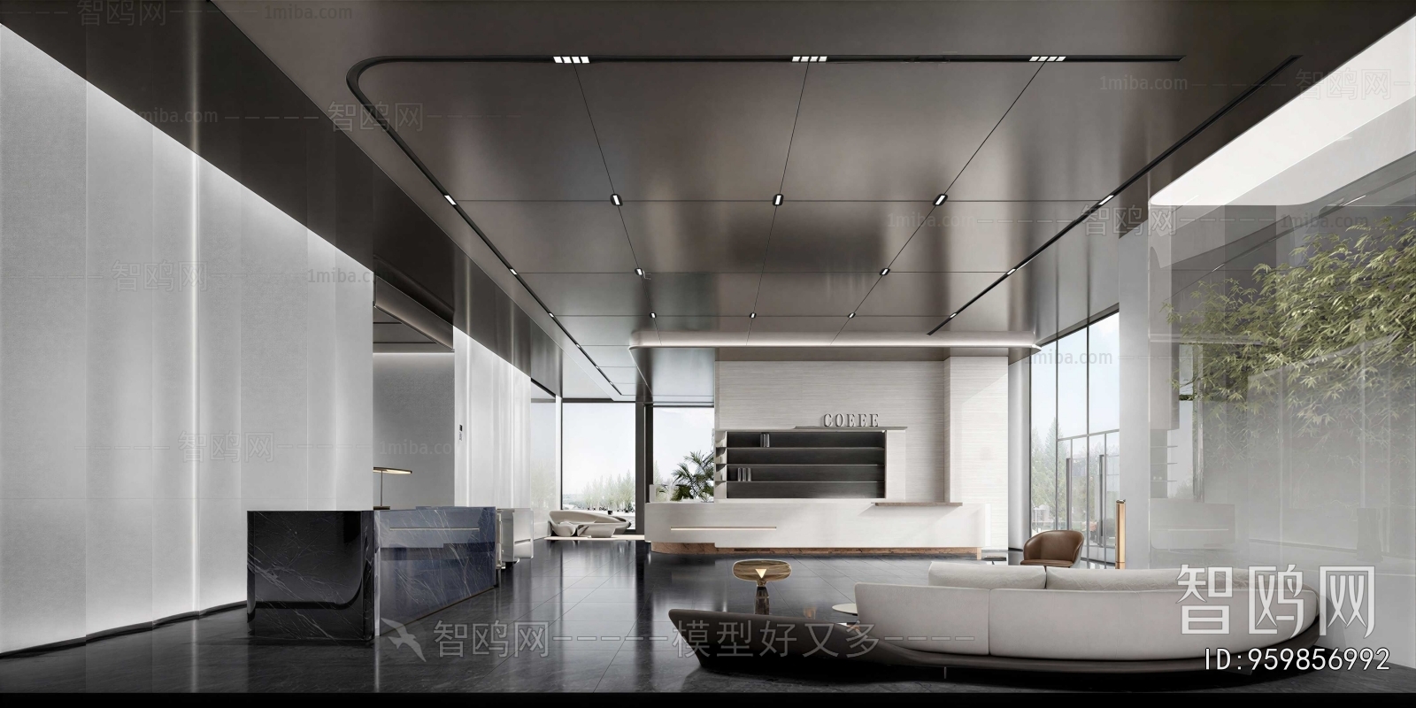 Modern Office Reception Desk