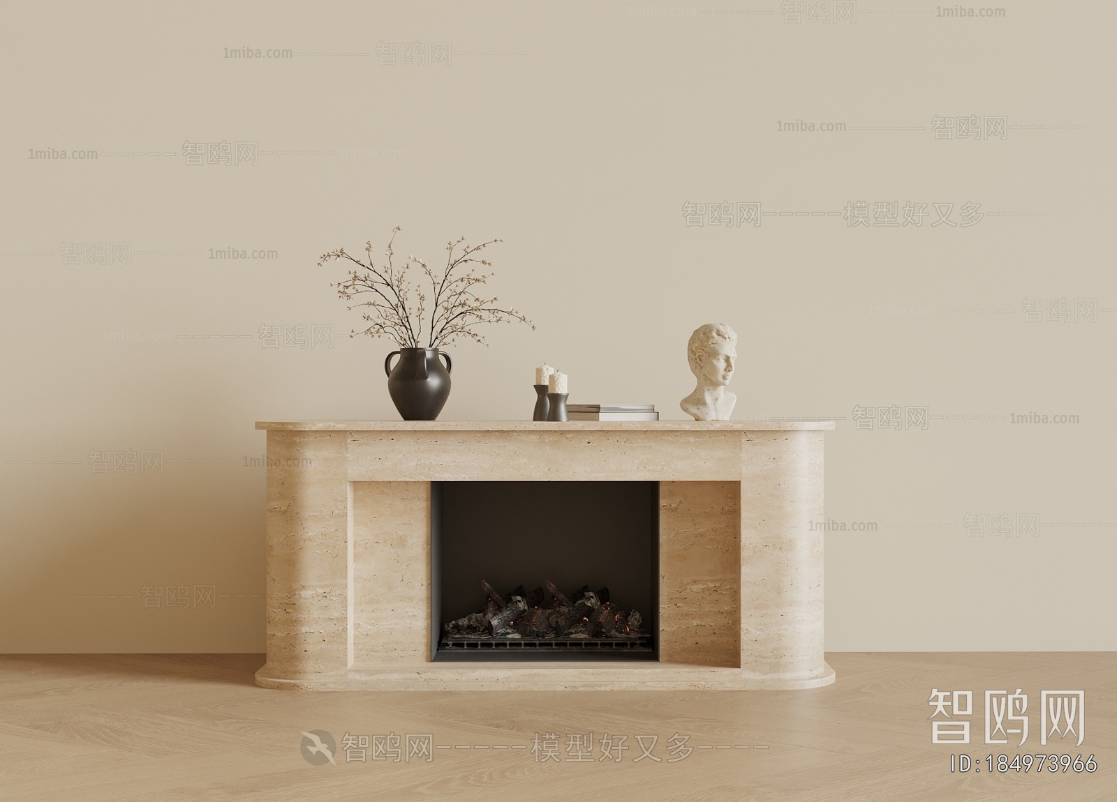 Simple European Style Fireplace