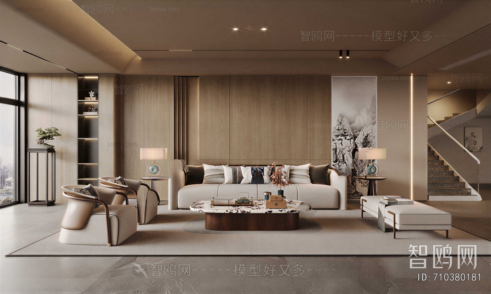 New Chinese Style A Living Room