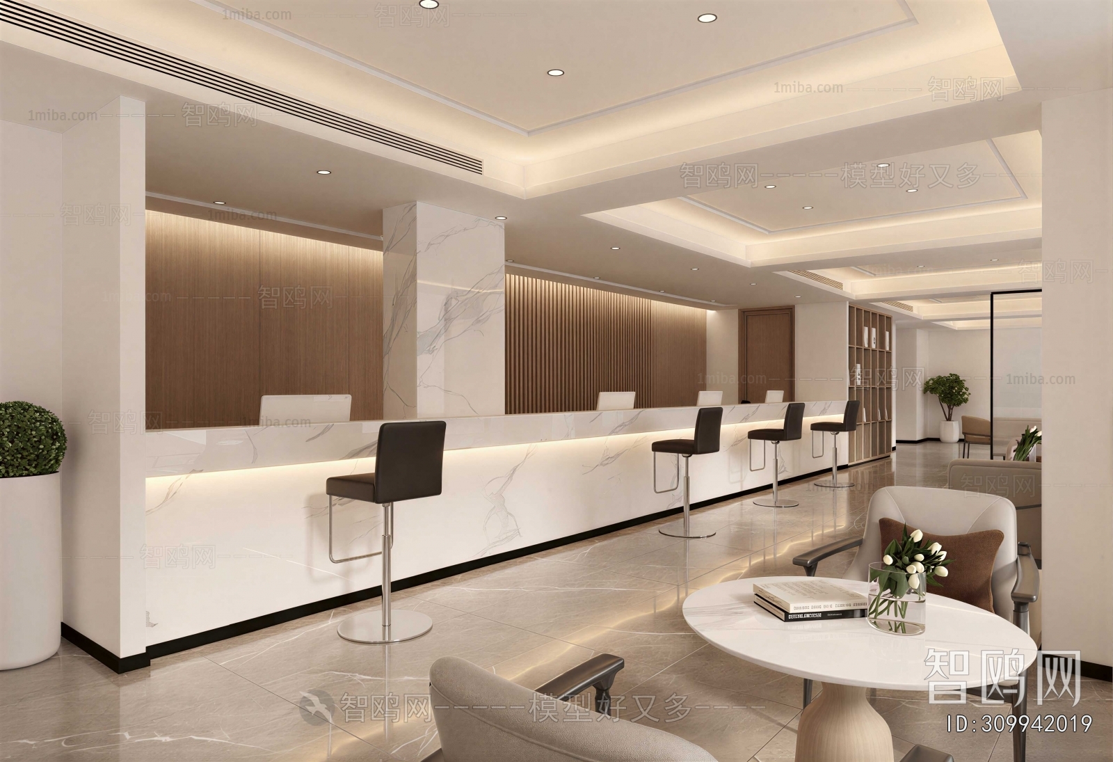 Modern Office Reception Desk