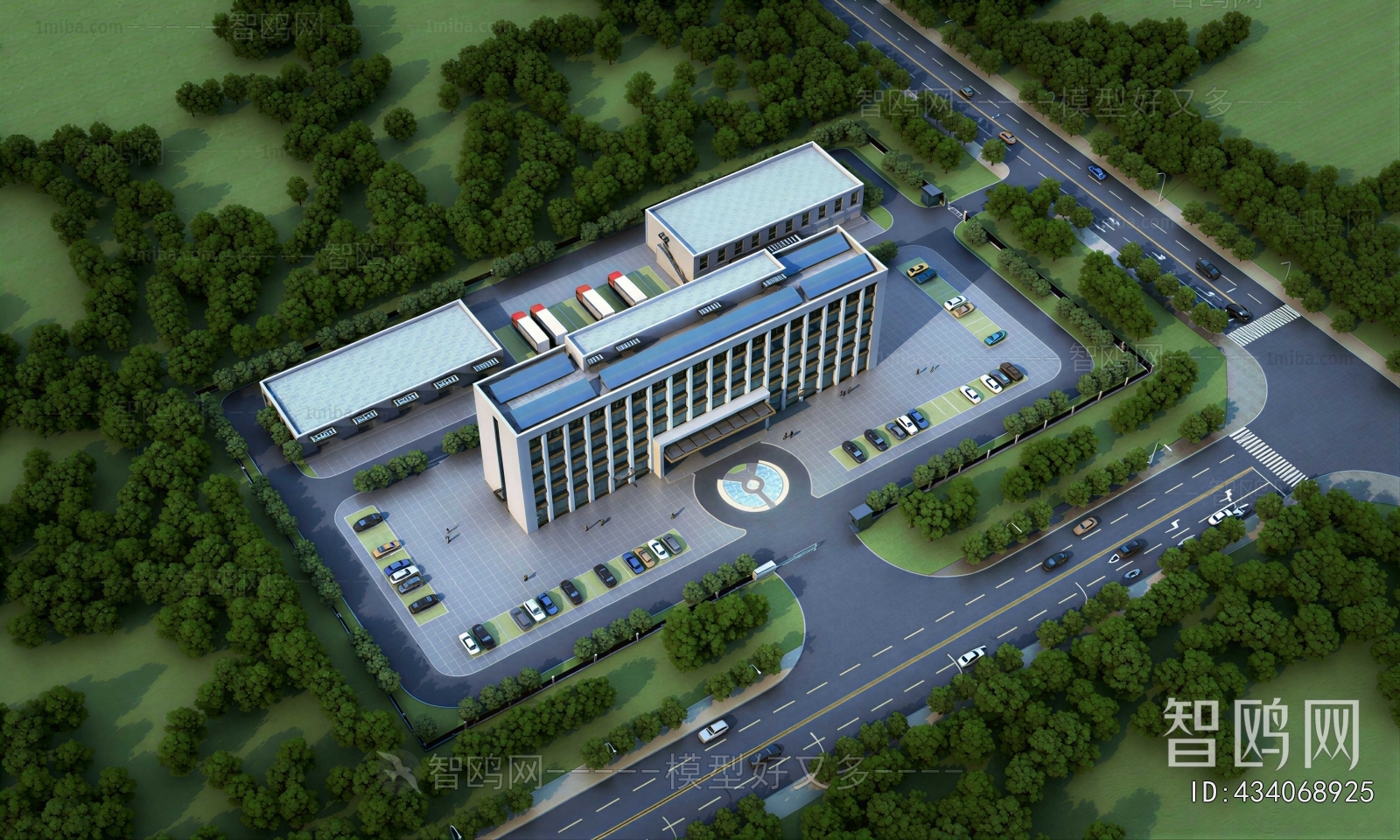 Modern Architectural Bird's-eye View Planning