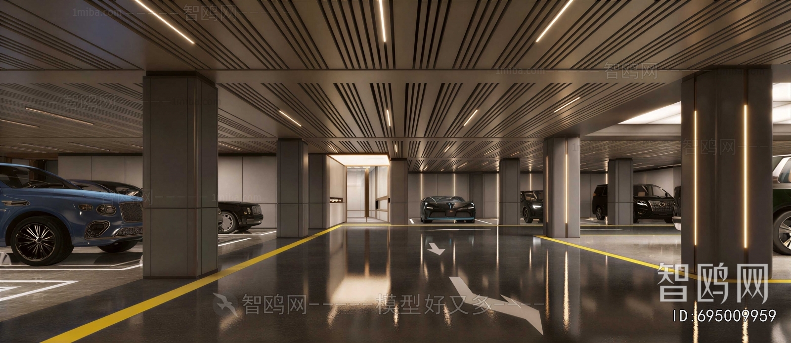 Modern Underground Parking Lot
