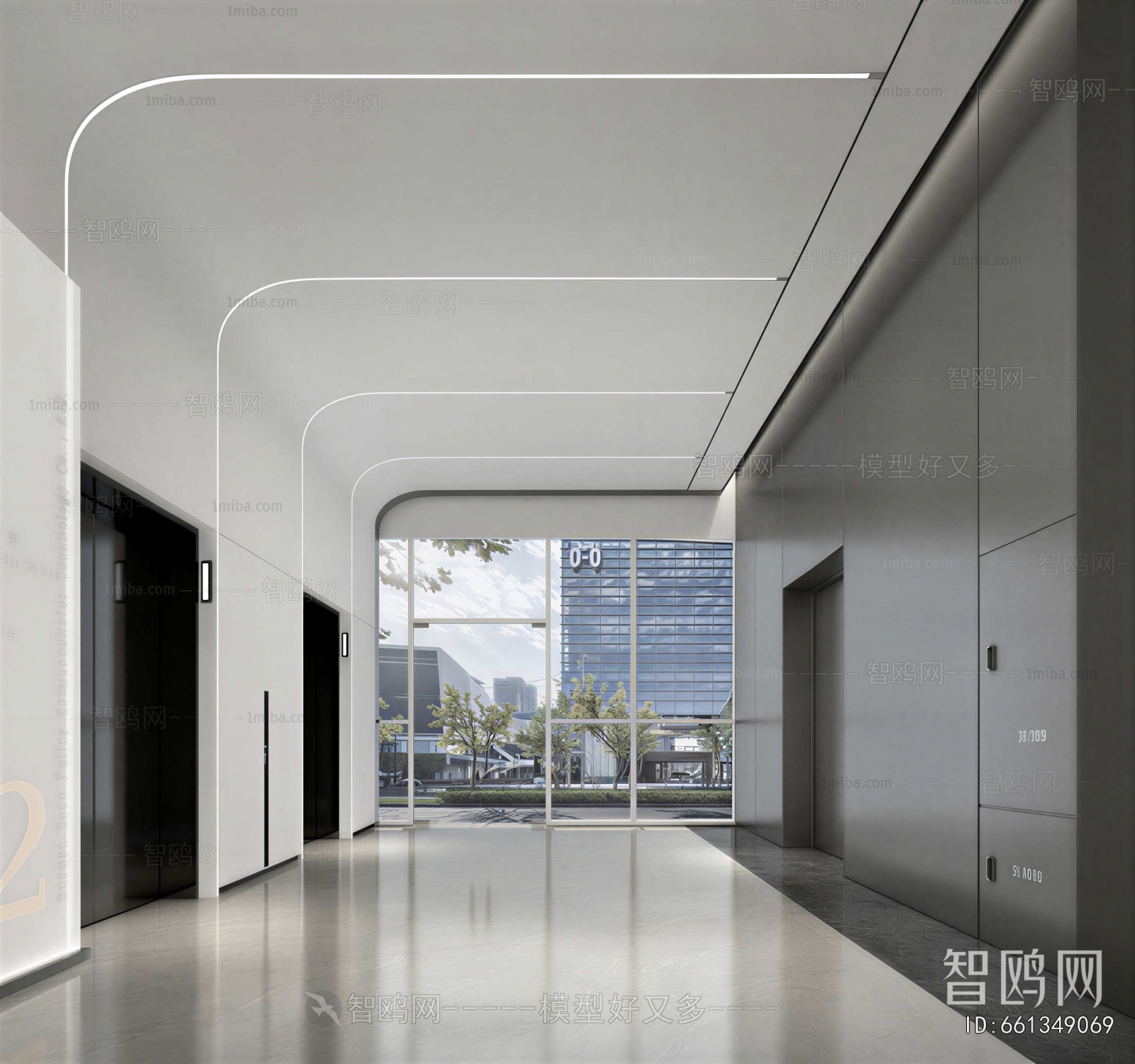 Modern Office Elevator Hall