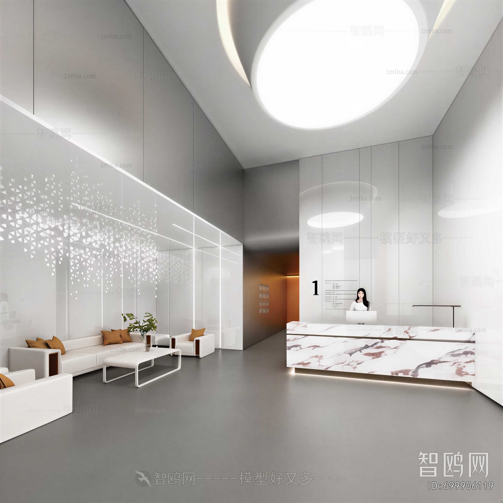 Modern Office Reception Desk