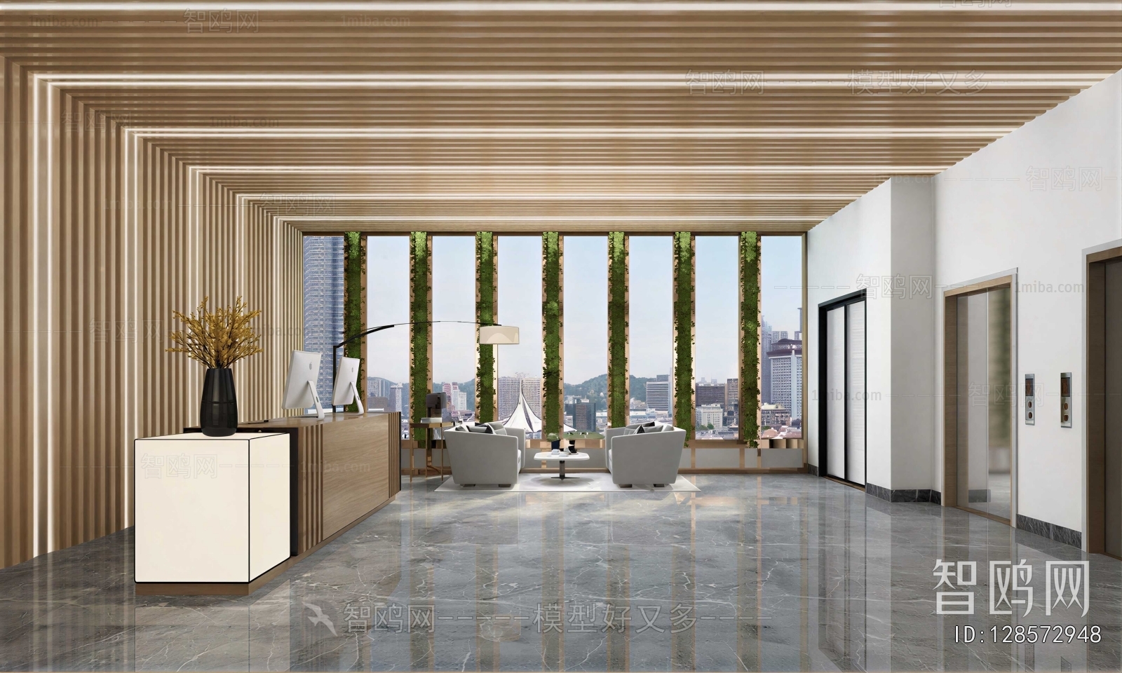 Modern Office Reception Desk