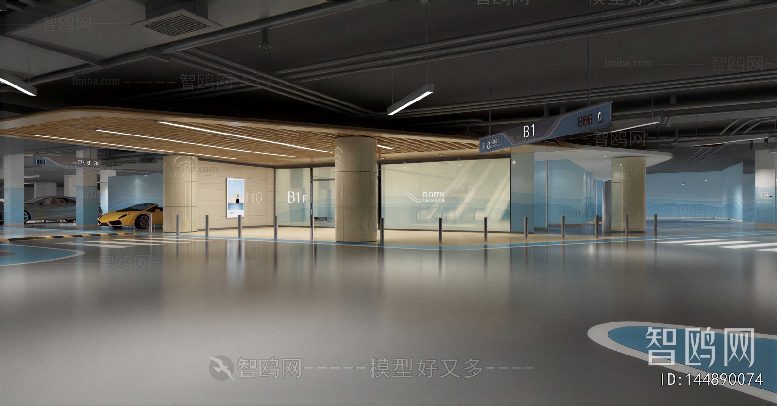 Modern Underground Parking Lot