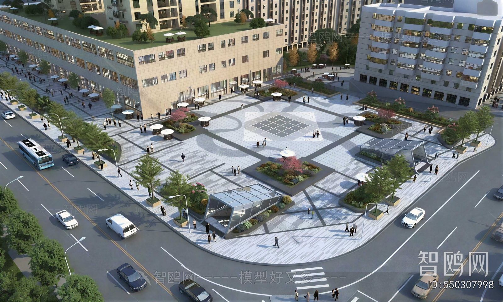 Modern Architectural Bird's-eye View Planning