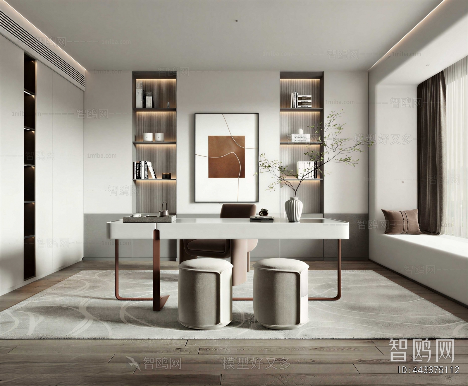 Modern New Chinese Style Study Space