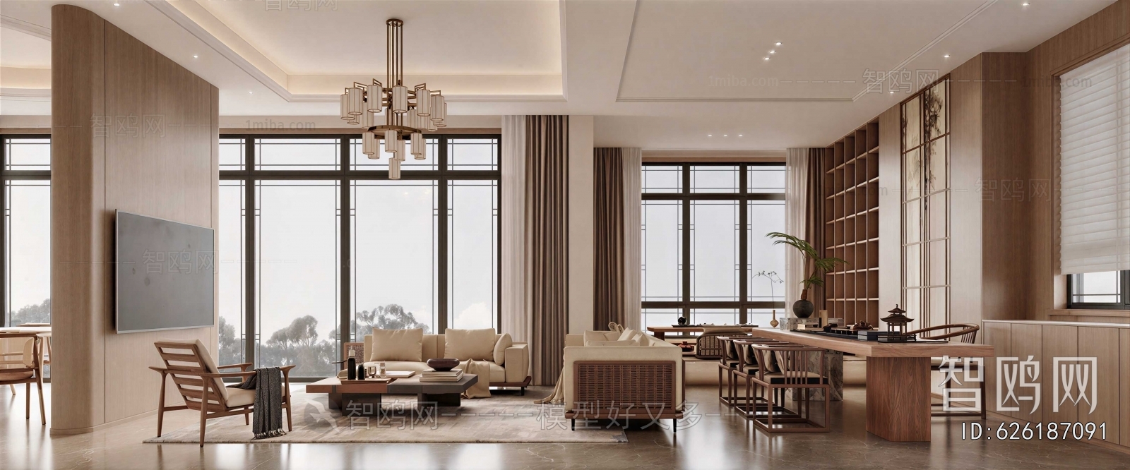 New Chinese Style A Living Room