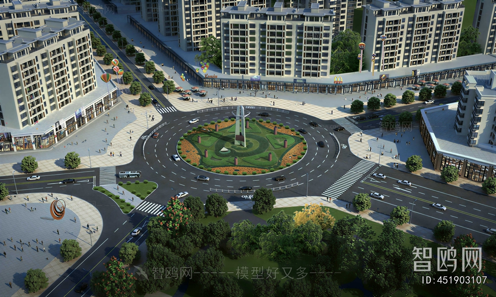 Modern Architectural Bird's-eye View Planning