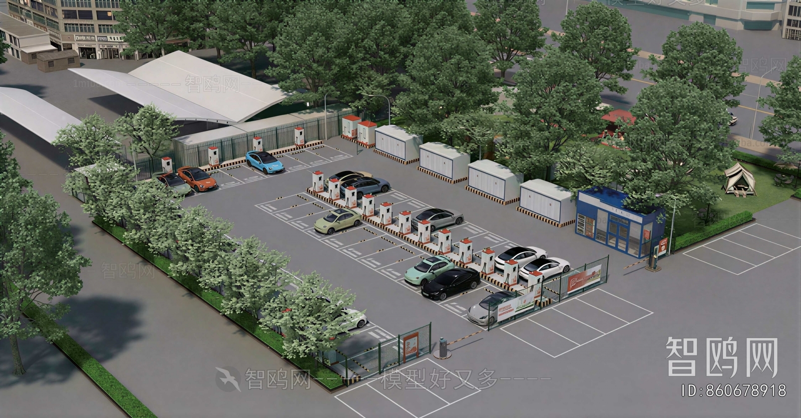 Modern Outdoor Parking Lot