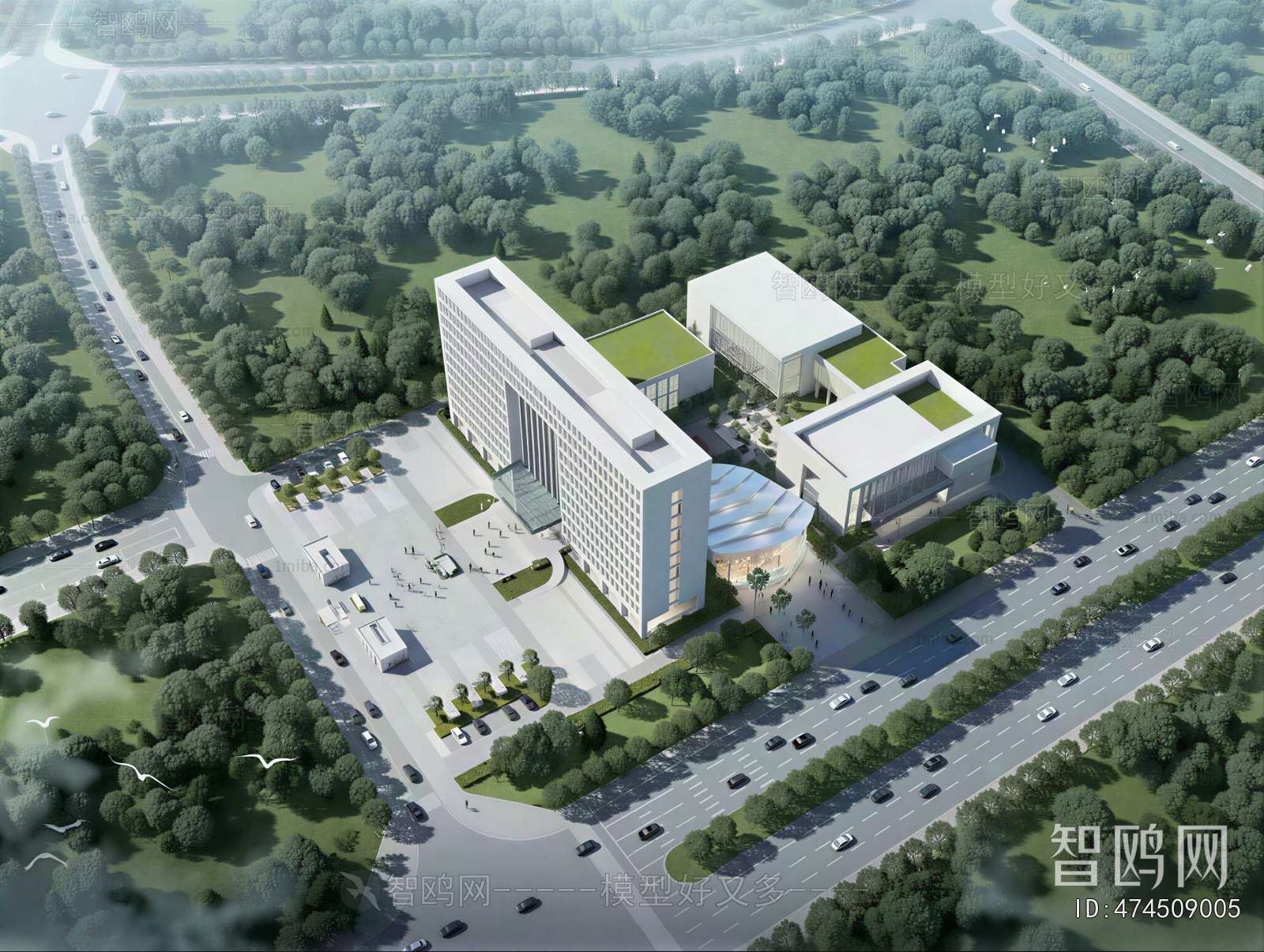 Modern Architectural Bird's-eye View Planning