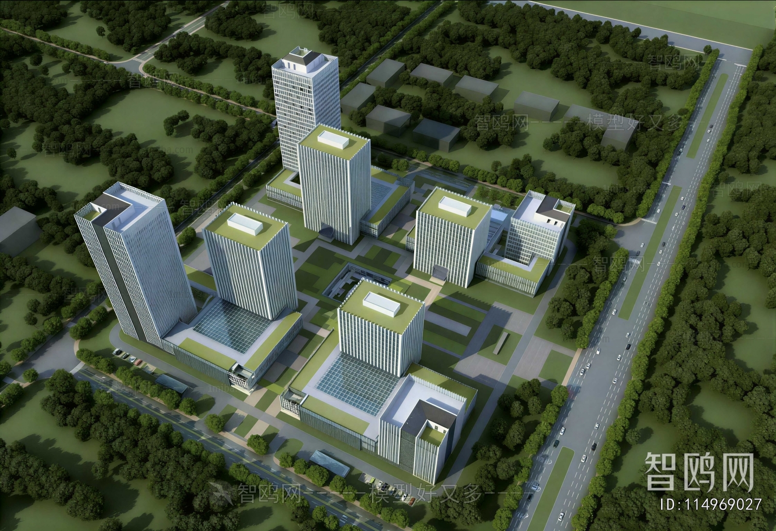 Modern Architectural Bird's-eye View Planning