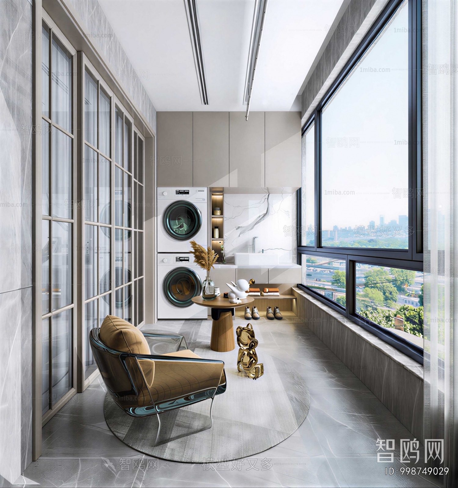 Modern Balcony Laundry Room